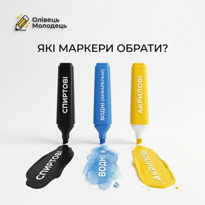 Спиртові, водні чи акрилові? Повний гід з вибору маркерів для малювання